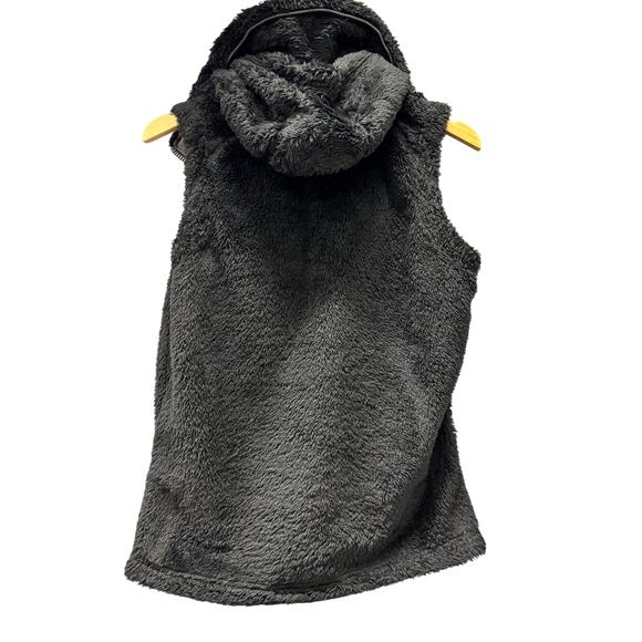 Kuhl Flight Vest Womens Medium Black Full Zip Sherpa Fleece Hidden Hood Jacket - Picture 4 of 11